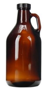 Your standard amber brown glass growler