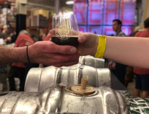 A beer handoff from the 2019 Yards Brewing Company Real Ale Invitational
