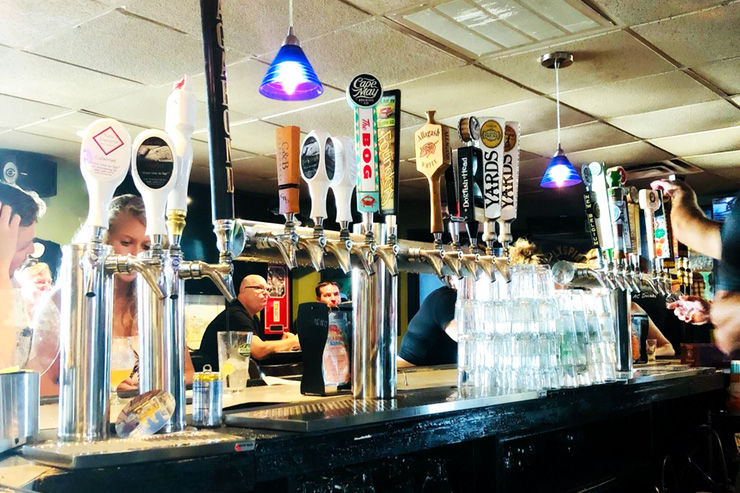Beer taps at Vagabond Kitchen and Tap House - One of the 5 Best Beer Bars in Atlantic City