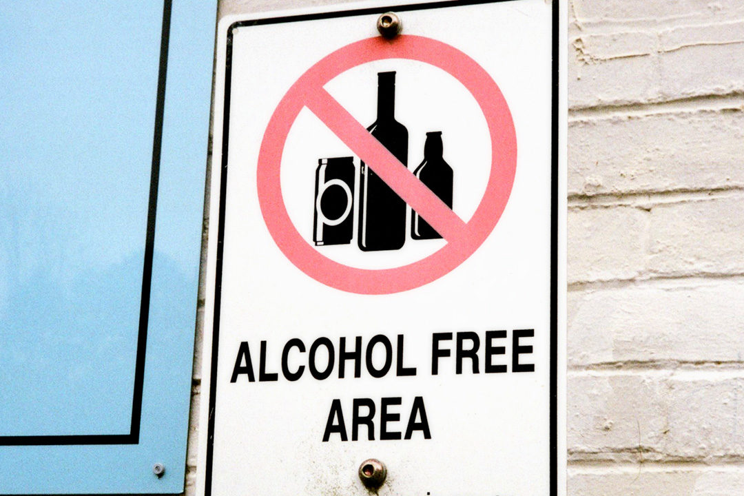 Alcohol Free Area Street Sign